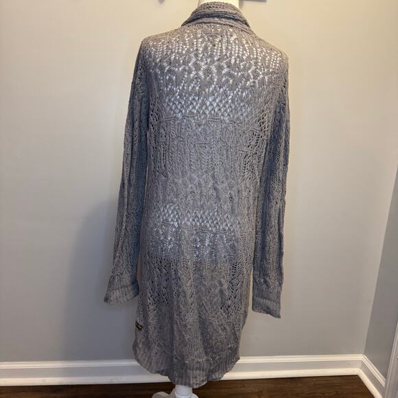 Matilda Jane gray open-knit cardigan sweater Pixie Dust Secret Fields Size LARGE - Picture 4 of 7